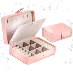 【UQ商事】ジュエリーボックス 大容量 ネックレス 収納 ピアス リング収納 防水ケース 耐久 プレゼントに最適【ピンク】 [ピンク]