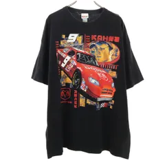 HASE AUTHENTICS ハセオーセンティックス 90s オールド プリント 半袖 Tシャツ 黒 レーシング メンズ 古着