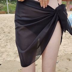 パレオ 水着 体型カバー レディース フリル ビキニ シースルー 10代 20代 30代 40代 大人 女子 おしゃれ 無地 海 ビーチ 夏用ストール 日焼け対策 uv カット yongy09