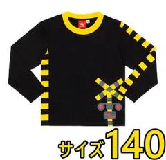 新品 踏切Ｔシャツ 長袖 ロング 黒 140cm　(ふみきり ブラック ロンT トレインＴシャツ キッズ 子供 子ども プレゼント ギフト) [ネコポス]