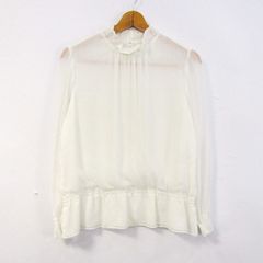 レリアン ブラウス シャツ 長袖 ハイネック 大きいサイズ トップス レディース 13+サイズ ホワイト Leilian 【中古】