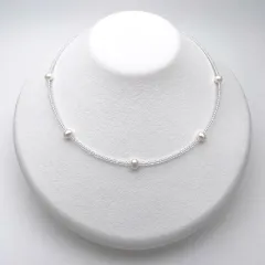 氷晶ネックレス 本真珠 水晶 クォーツ 淡水パール ステーション 4月誕生石 金アレ対応 クリスマス 冬 白雪 ホワイト