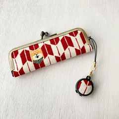 印鑑ケース(Mサイズ)  がま口　柴犬(赤)