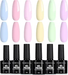 TOMICCA ジェルネイル カラージェル ネイルポリッシュ 6色セット 8ml UV/LED必要 初心者＆プロ適用 ポリッシュタイプ セルフネイル(マカロンシリーズ)