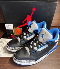ナイキ エアジョーダン3 レトロ  スポーツブルー　中古品　size28.0㎝のサムネイル