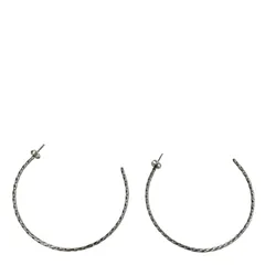 FIRST AMERICAN TRADERS ファーストアメリカントレーダーズ スターリングシルバー フープピアス ロングツイストライン LB イヤリング SILVER 新品