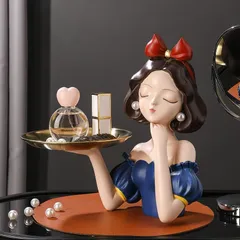 少女 トレイ 小物入れ 装飾 オブジェ インテリア 置物 雑貨 玄関 リビング 寝室 おしゃれ 北欧 モダン シンプル ブルー グリーン ピンクのサムネイル