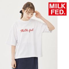 ミルクフェド tシャツ Tシャツ milkfed MILKFED ICING LOGO WIDE S/S TEE 103242011010 レディース ホワイト 白 ティーシャツ ブランド ティシャツ 丸首 クルーネック おしゃれ 可愛い ロゴ