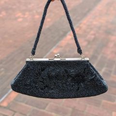 ヴィンテージ 総ビーズバッグ がま口 花柄 ボタニカル レトロ - メルカリ