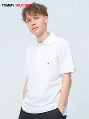 トミーヒルフィガー ポロシャツ ロゴ刺しゅう 半袖 ユニセックス 春服 夏服 TOMMY HILFIGER トップス ストリート MW32064 ホワイト