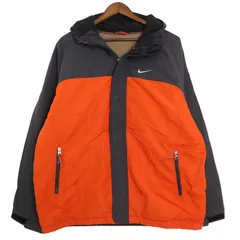 00年代 NIKE ナイキ 中綿 ナイロンフルジップジャケット オレンジ (メンズ L) 中古 古着 A2798