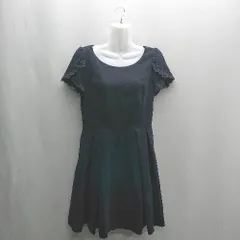 ◇ ⊂ LAISSE PASSE レッセ・パッセ 半袖 ミニ丈 ワンピース サイズ38 ブラック系 レディース E  【1409240026877】