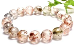 【１点物】希少共生◇ザンビア産 MIXエピドート＆トルマリンインクォーツ　11mm　ブレスレット  パワーストーン 天然石 _MA646