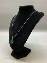 SN204 ペンダント ネックレス エメラルド？ グリーン 首周り 60cm 重さ 8.7g