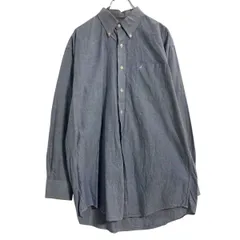 NAUTICA 長袖 無地シャツ L ブルー ノーティカ ボタンダウン 古着卸 アメリカ仕入 a701-6338のサムネイル