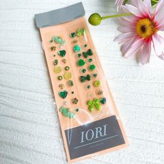 耳ツボジュエリー 40粒 GOLD系×green💚 No.10