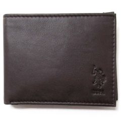 【新品 未使用】U.S. POLO ASSN. ユーエスポロアッスン サイフ メンズ レザー 二つ折り財布 BOX付き 27A274AA BRON