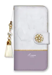 iPhoneX iPhoneXS ケース 手帳型 アイフォンX アイフォンXS スマホケース パール デコ付き ビジュー ストラップ付 大理石 マーブル柄 石目柄 バイカラー 韓国  ニュアンスカラー ピンク カラー06