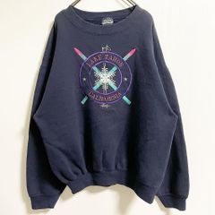 古着 used 90s USA製　長袖カレッジロゴ刺繍スウェット　トレーナー　ネイビー　紺　レトロデザイン　ビンテージ　Lサイズ