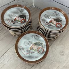 ◉セール！前畑陶器 庫山窯 金彩 色絵手まり 皿 6枚 美濃焼 手毬 中皿
