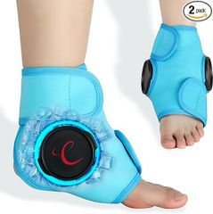 Comfytemp 足首アイシング サポーター 大口径15cm氷嚢*2 スポーツ用 アイスバッグ 足首固定用サポーター 冷温両用バッグ アイシング用品 通気性 繰り返し利用 足首サポーター スポーツ 結露なし 水漏れ防止 クールダウン 野球