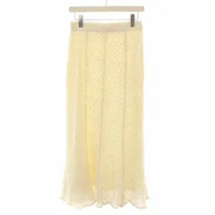 グローブ grove レースソフトマーメイドスカート ロング マキシ フレア 総柄 L アイボリー 768-72014 /YT ■MU