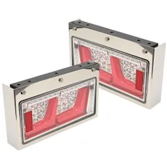 小糸 2連 テールボックス ステンレスカバー 汎用 テールボックス フレーム ステンレス テールフレーム テールライトボックス テール ライト ボックス カスタム パーツ エルフ NEWエルフ 07エルフ デュトロ