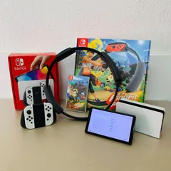 美品 Nintendo 任天堂 ニンテンドー Switch スイッチ HEG-S-KAAAA 有機ELモデル ホワイト+リングフィットアドベンチャー 【C1781-120】