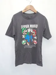 ◇ ⊂ ◎ ●未使用● BANDAI タグ付き キッズ 子供服 スーパーマリオ 半袖 Tシャツ サイズ140 ダークグレー系 男の子 E  【1506110013842】