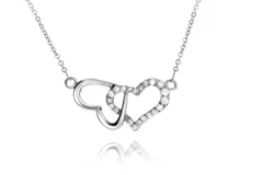 Fairy Heart 豪華プレゼントギフト オープンハート ネックレス シルバー レディース プレゼント 人気カラー 2種類 人気な3色 レディース スーパーキュービックジルコニア (ダブルハートプラチナコーティング) [ダブルハートプラチナコーティング]