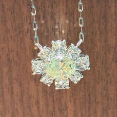 Pt900/Pt850 イエローダイヤ0.786ct D0.38ct ネックレス