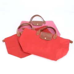 まとめ ３点 セット ロンシャン ル プリアージュ レザー ナイロン トート バッグ 肩掛け ショルダー A4 レディース RRE CJ16-10【中古】