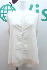 ZARA ザラ  異素材 ノースリーブ　プルオーバーブラウス  L