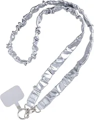 iFace BeBling ショルダーストラップ ストラップホルダー付き(シルバー)【アイフェイス ビーブリング ストラップ スマホ 携帯ストラップ ネックストラップ 斜め掛け 首掛け 肩掛け かわいい 落下防止 おしゃれ】のサムネイル