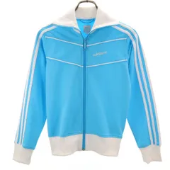 adidas アディダス ジャージジャケット S ブルー系 3ライン レディース 古着