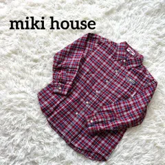 miki house ミキハウス　襟　シャツ　チェック　赤　レッド　120
