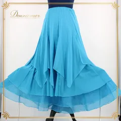 社交ダンス 衣装 スタンダード スカート レッスンウェア レディース 女性用 オールシーズン ブルー系 水色 無地 シンプル 清楚 練習着 かわいい かわいい スカート ダンススカート おしゃれ ロングスカート フレアスカート 伸縮性 練習用