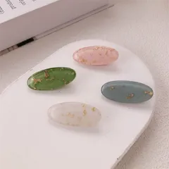 金箔入り ヘアクリップ  4本セット　前髪用 　クリップ　かわいい