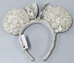 【中古】アクセサリー(非金属) ミニーマウス(スパンコール/シルバー) カチューシャ 「ディズニー」 ディズニー・パークス限定
