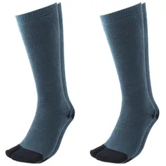 【新品】 [ハヤシ] 靴下 紳士 防寒 指付 軍足 ロング丈 2足組 純綿パイルニッカソックス あたたか 綿100％ ブルー メンズソックス 24.5?27cm JP787 0