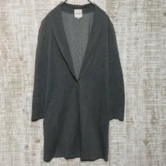 INDIVI インディヴィ　ワールド　レディース　アウター　ロングカーディガン　カットソーカーディガン　羽織り　長袖　ショールカラー　一つボタン　無地　グレー　ゆったり　シンプル　リラックスシルエット　s308h228