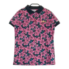 サイズ：2 JACK BUNNY ジャックバニー  半袖ポロシャツ 花 総柄 ブラック系 [240101370168]# ゴルフウェア レディース ストスト