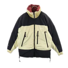 ベアー リバーシブル ダウンジャケット S アイボリー_黒/赤 Bear ロゴ刺繍 メンズ 古着 【231110】