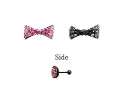 １８Ｇ軟骨ぷっくりリボン ボディピアス　軟骨ピアス 耳ピアス 片耳ピアス