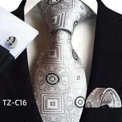 ネクタイ チーフ カフス 3点セット シルバー　結婚式　格子柄　黒色　ストライプ　結婚式 イベント パーティー ダンスパーティー 　卒業式　卒園式　入学式　入社式　入園式　ワンタッチ　スーツ ワイシャツ 小物 メンズネクタイ　ポケットチーフ　カフスボタン　格安