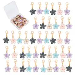 新品 [SUNNYCLUE] 花の便り 5色50個 チャーム フラワー カニカン イヤリング 桜 マルカン ネックレス 花 ピアス 花びら 合金チャーム 金具 留め具 エナメル キーホルダー ジャンプリング チョーカー ブレスレット チャームチャーム アクセサ