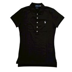 POLO RALPH LAUREN ポロ ラルフ アパレル レディース ポロシャツ ブラック 綿 XS