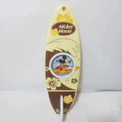 W763　ミッキー　サーフボード　掛け時計　Clock　SEGA　Disney　イエロー