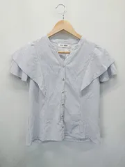 ◇ ⊂ 未使用 MISCH MASCH ミッシュマッシュ フレア 半袖 シャツ ブラウス サイズF ブルー レディース E  【1507100011473】