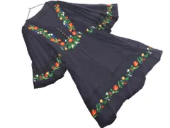 JEANASIS ジーナシス 刺繍 チュニック ワンピース sizeF/濃紺 ■◆ レディース